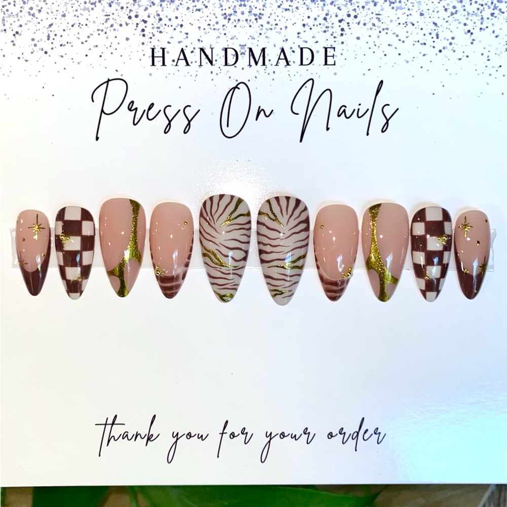 Handmade Abstract Press On Nails